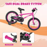 16-Inch Kids Bike for 4-7 Years Old Adjustable with Removable Training Wheels-16 inches