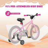 16-Inch Kids Bike for 4-7 Years Old Adjustable with Removable Training Wheels-16 inches