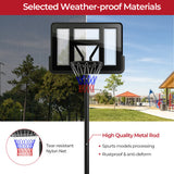 Portable Basketball Hoop with 9-Position Adjustable Height