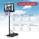 Portable Basketball Hoop with 9-Position Adjustable Height