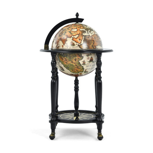 16th Century Nautical Chart Wine Cabinet with Wheels