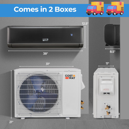 Energy Star Certified 18000 BTU 21 SEER2 208-230V Mini Split Air Conditioner and Heater Gray