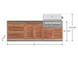 Outdoor Kitchen Stainless-Steel 5 Piece Cabinet Set with 3 Drawer, 2-Door with Drawer, Grill Cabinet, Platinum Grill and Countertop