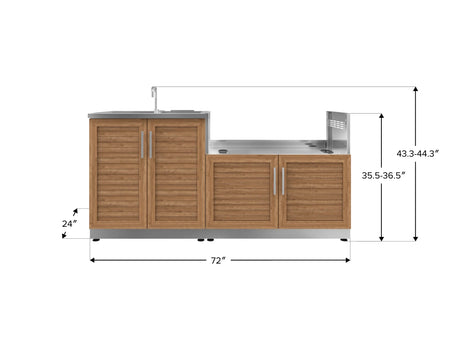 Outdoor Kitchen Stainless Steel 2 Piece Cabinet Set with Sink and Grill Cabinet