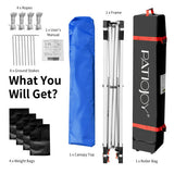 6.6 x 6.6 Feet Outdoor Pop Up Height Adjustable Canopy Tent with Roller Bag-Blue