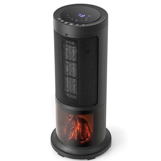 17 Inch 1500W Portable Tower Space Heater with 135° Oscillation-Black