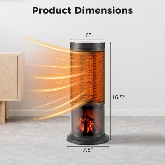 17 Inch 1500W Portable Tower Space Heater with 135° Oscillation-Black