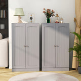 17-Tier Kitchen Pantry Cabinet with 2 Doors and 6 Adjustable Shelves-Gray