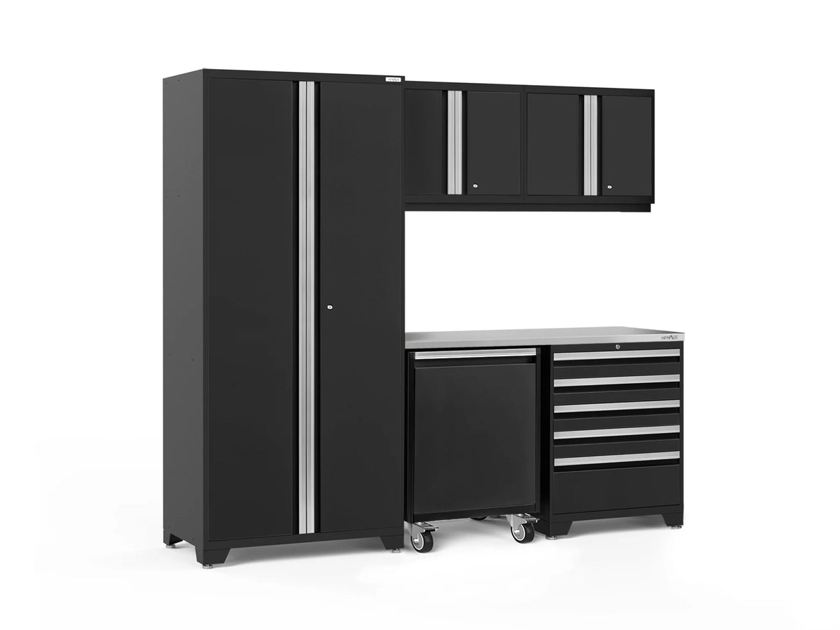 Pro Series 6 Piece Cabinet Set with Tool Drawer, Wall Cabinet, Locker and Utility Cart