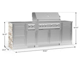 Outdoor Kitchen Signature Series 8 Piece Cabinet Set with Dual Side Burner, 3 Drawer, 1 Door, Platinum Grill and Grill Cabinet