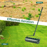 18/21 Inch Manual Lawn Aerator with Detachable Handle Filled with Sand or Stone-21 inches