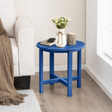 18 Inch Round Weather-Resistant Adirondack Side Table-Navy