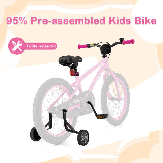 18 Inch Kids Bike for 4-8 Years Old Adjustable with Removable Training Wheels