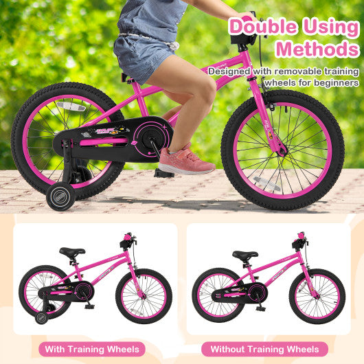 18 Inch Kids Bike for 4-8 Years Old Adjustable with Removable Training Wheels