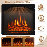 18 Inch 1400W Electric TV Stand Fireplace with Shelf-Natural