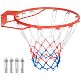 18 Inch Basketball Rim Goal Replacement with All Weather Net and Mounting Hardware-Orange
