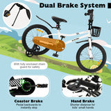 18 Feet Kids Bike with Removable Training Wheels-Black & White
