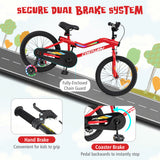 18 Inch Kids Bike with LED Lights Adjustable Carbon Steel Bicycle for 4-8 Years Old-18 inches