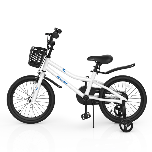 18 Feet Kids Bike with Removable Training Wheels-White