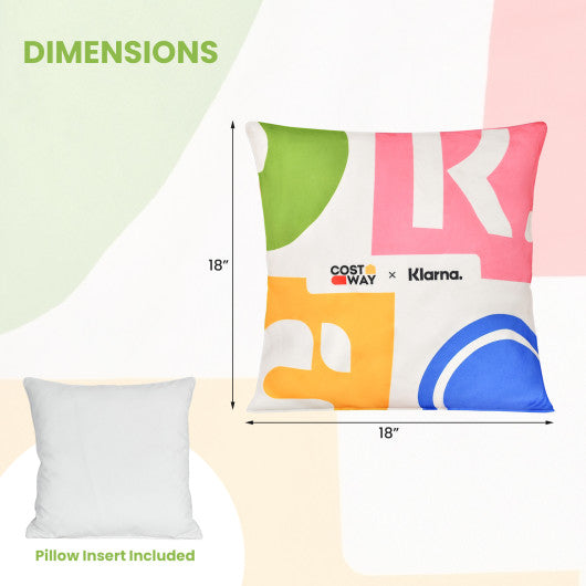 18 x 18 Inch Inches Square Throw Pillows with Removable and Washable Velvet Pillow Cases-Pink