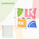 18 x 18 Inch Inches Square Throw Pillows with Removable and Washable Velvet Pillow Cases-Pink