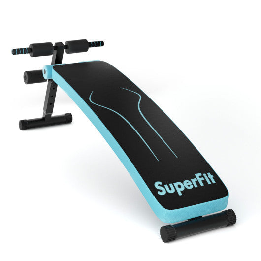 Folding Weight Bench Adjustable Sit-up Board Workout Slant Bench-Blue