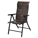 Patio Rattan Folding Chair with Armrest