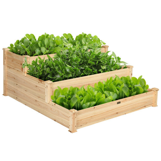 Vertical Raised Garden bed with 3 Wooden Planter Boxes-S