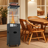 40000 BTU Patio Heater Outdoor Propane Gas Heater with Cover and Wheels-Black