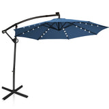 10 ft 360° Rotation Solar Powered LED Patio Offset Umbrella-Blue