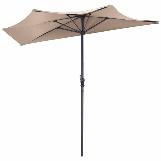 9Ft Patio Bistro Half Round Umbrella -Beige