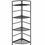 4 Tier Folding Metal Shelf Plant Stand Storage Open Shelf Corner Display Rack