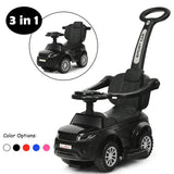 Honey Joy 3 in 1 Ride on Push Car Toddler Stroller Sliding Car with Music-Black