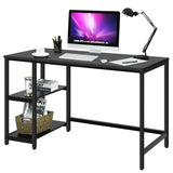 47 Inch Computer Desk Office Study Table Workstation Home with Adjustable Shelf Black-M