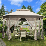 10’x 12’ Octagonal Patio Gazebo-Beige