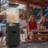 40000 BTU Patio Heater Outdoor Propane Gas Heater with Cover and Wheels-Black