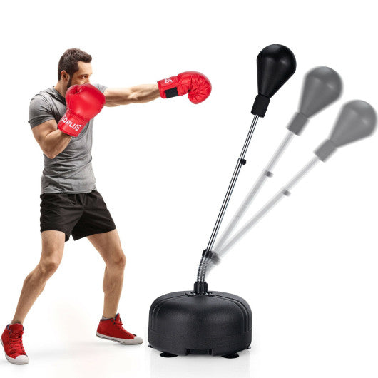 Adjustable Freestanding Punching Bag with Boxing Gloves-Black