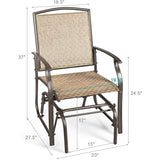 2 Pieces Patio Swing Single Glider Chair Rocking Seating