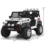 12V Kids Electric Ride On Truck with Remote Control and Operation Lever-White