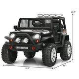 12V Kids Electric Ride On Truck with Remote Control and Operation Lever-Black