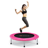 38 Inch Mini Folding Trampoline Portable Leisure Fitness Backboard-Pink