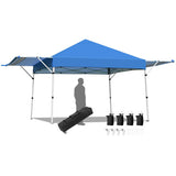 17 Feet x 10 Feet Foldable Pop Up Canopy with Adjustable Instant Sun Shelter-Blue