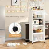 5-Tier Kitchen Baker's Rack with Flip-up PC Doors-White