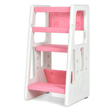 Kids Kitchen Step Stool with Double Safety Rails-Pink