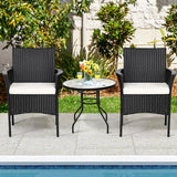 2 Pieces Patio Wicker Chairs with Cozy Seat Cushions