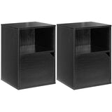Set of 2 Nightstands Side End Table for Living Room-Black