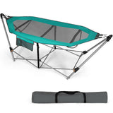 Portable Folding Hammock with Hammock Stand-Turquoise