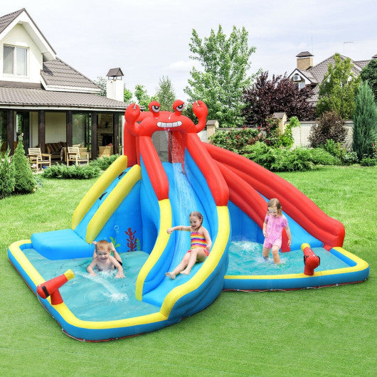 Inflatable Water Slide Bounce House with Water Cannon and 950W Blower