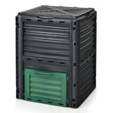 80-Gallon Outdoor Composter with Large Openable Lid and Bottom Exit Door-Green