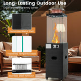 40000 BTU Patio Heater Outdoor Propane Gas Heater with Cover and Wheels-Black